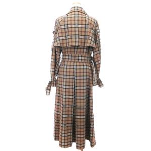 Ameri VINTAGE PASS CODE CHECK COAT パスコードチェックコート ロング トレンチ タータンチェック ベージュ M SM1