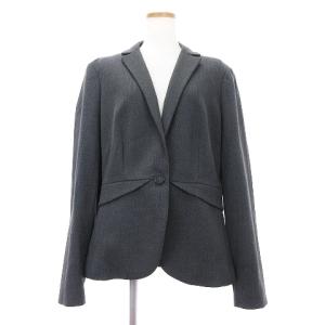 テーラードジャケット シングル 1B 総裏 ノーベント 無地 グレー 48 XL位 大きいサイズ SM1