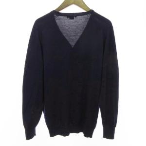 JOHN SMEDLEY BEAMS F 別注 ニットカーディガン 長袖 無地 ウール 紺 ネイビー L SM1