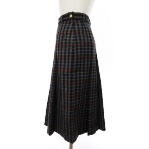 VALENTINO GARAVANI パネルスカート プリーツ ひざ丈 チェック ウール マルチカラー I 38 GY14