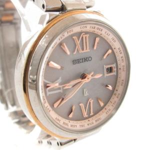 SEIKO ルキア LUKIA ラッキーパスポート 腕時計 アナログ デイト ソーラー電波 SSVV020 文字盤ピンク系 シルバーカラー