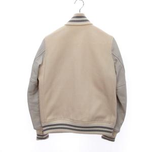 HYSTERIC GLAMOUR スタジャン 中綿ジャケット ヒスガール ワッペン 袖レザー 0243AB03 アイボリー S