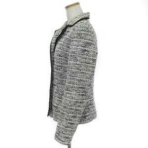 GIVENCHY テーラードジャケット ツイード シングル 3B 白 黒 ホワイト ブラック 40 M位