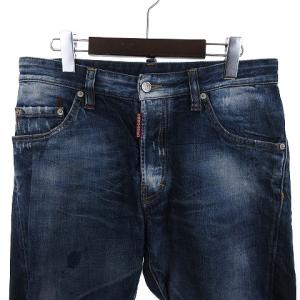 DSQUARED2 KENNY TWIST デニムパンツ ジーンズ ストレッチ クラッシュペイント加工 コットン ボタンフライ S74LA0333