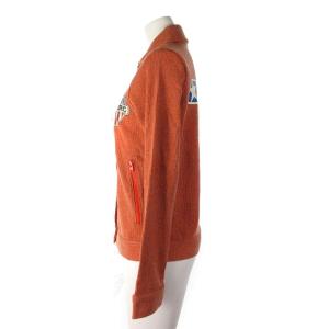HYSTERIC GLAMOUR ニットジャケット ブルゾン ウール混 プリント フロントボタン 2CJ-1750 オレンジ F SM1