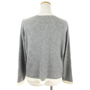 Leilian カーディガン ニット 長袖 前開き クルーネック カシミヤ100% グレー 11 L相当