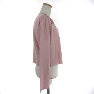 Leilian タグ付き カーディガン ショート丈 長袖 装飾テープ ピンク 11 L位