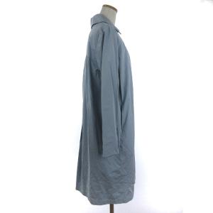 Leilian 美品 ステンカラーコート 長袖 シングル 無地 水色 ライトブルー 11 L位