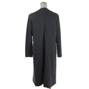 Leilian ワンピース 長袖 丸首 ロング ファスナー 無地 グレー 灰色 11 L位