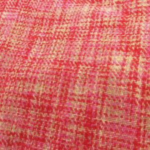 Leilian タグ付き ストール マフラー フリンジ カシミヤ シルク混 チェック 赤系 レッド系