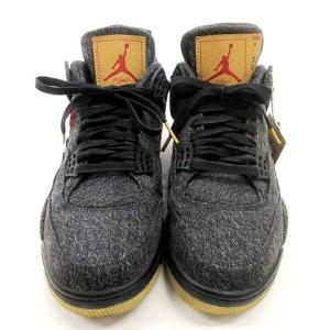 NIKE LEVIS AIR JORDAN 4 RETRO Black Denim スニーカー グレー