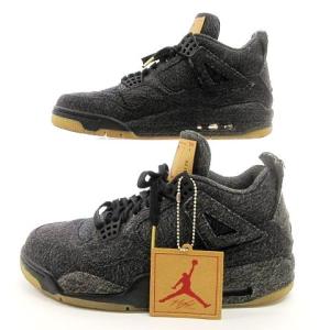 NIKE LEVIS AIR JORDAN 4 RETRO Black Denim スニーカー グレー