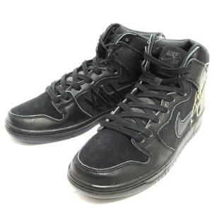 NIKE SB FAUST DUNK HIGH BLACK AND METALLIC GOLD 26cm