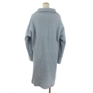 Leilian シングルコート 長袖 ロング 無地 ウール 8007028 水色 ライトブルー 11 L位