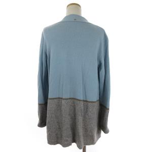 Leilian カーディガン ガウン 長袖 カシミヤ 水色 ライトブルー 11 L位
