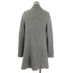 Leilian ガウン ロングカーディガン ガウン 長袖 スパンコール ウール 5495267-A グレー 9 M位