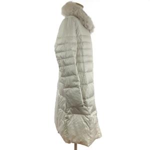 Leilian 美品 ダウンコート ジャケット ロング 長袖 ファー アイボリー 11 L位 アウター