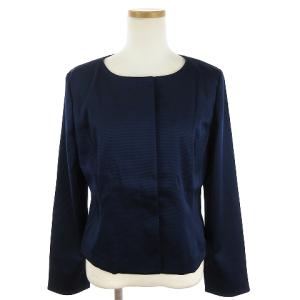 Leilian セットアップ ノーカラージャケット レーススカート リボン 11 ネイビー