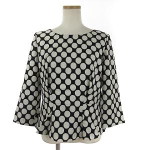 Leilian セットアップ カットソー プルオーバー 長袖 スカート ドット 水玉 白 黒 ホワイト ブラック 11 L位