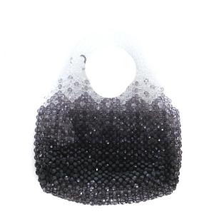 ANTEPRIMA ミスト MISTO 美品 ハンドバッグ ビジュー ビーズ グラデーション スクエア 黒 紫系 クリア ブラック パープル 鞄