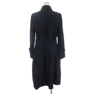 Leilian スプリングコート ロング丈 裏地なし ベルト付き 無地 紺 ネイビー 9 M相当