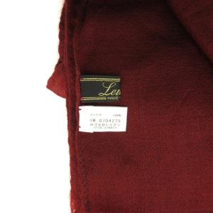 Leilian 美品 ストール スカーフ 長方形 無地 カシミヤ100％ 赤 レッド