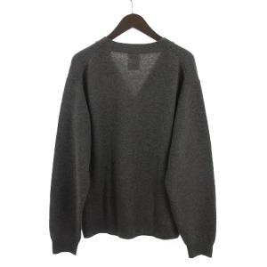 DANTON ラムウールVネックニットカーディガン 長袖 ロゴ ワッペン DT-D0030 茶 ブラウン 42 SM1