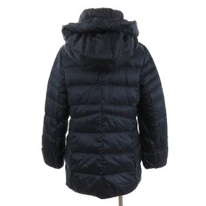 Leilian 美品 ダウンコート ジャケット フード ポケッタブル ナイロン 紺 ネイビー 11 L位