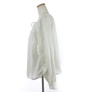 Spick&Span 美品 23SS コットンポプリンエンブロイダリーブラウス コットン 23-051-200-5020-1-0 白 ホワイト F