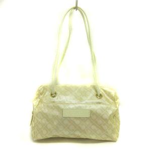 タグ付き ソフティ ハンドバッグ ショルダー モノグラム ラメ 総柄 ベージュ系 鞄