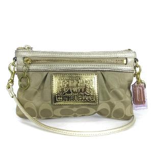 シグネチャー ショルダーバッグ ポーチ クラッチ キャンバス ベージュ 鞄