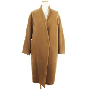 VINCE キャメルブレンドハイカラーVネックコート　ブラウン VINCE キャメルブレンドハイカラーVネックコートブラウン