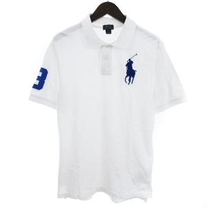 ポロシャツ 半袖 ビッグポニー 刺しゅう ホワイト 白 XL SM1