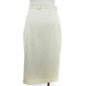 ANAYI ラップスカート タイト ミモレ丈 ウール混 ホワイト 白 38 M位 GY31