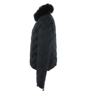 23区 ダウンジャケット リアルファー付き ジップアップ 黒 ブラック 40 GY31