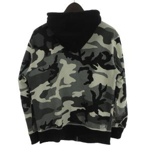 DIESEL パーカー ジャケット フルジップ 長袖 コットン カモフラ 迷彩 グレー 灰色 S