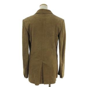 LOEWE テーラードジャケット シングル 比翼 ラム 無地 総裏 センターベント 茶 ブラウン 38 SM1