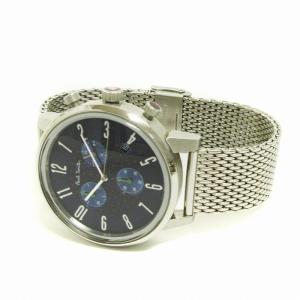 PAUL SMITH 腕時計 クロノグラフ J505-T021301 アナログ クオーツ ラウンド ネイビー文字盤 シルバーカラー ウォッチ SM1