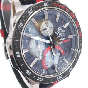 CASIO × EDIFICE TORO ROSSO 腕時計 アナログ クロノグラフ タフソーラー ブラック