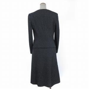 EPOCA セットアップ ノーカラージャケット スカート ロング フレア 総柄 M5E01-626-08 グレー 40 L位 SM1