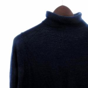 JOHN SMEDLEY ヴィンテージ セーター ニット 長袖 タートルネック ウール 無地 紺 ネイビー SML