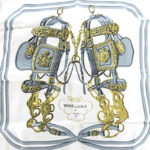 HERMES BRIDES DE GALA 式典用馬勒 カレ40 スカーフ シルク100％ ピンク 白系 ホワイト AA