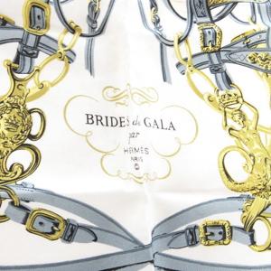 HERMES BRIDES DE GALA 式典用馬勒 カレ40 スカーフ シルク100％ ピンク 白系 ホワイト AA