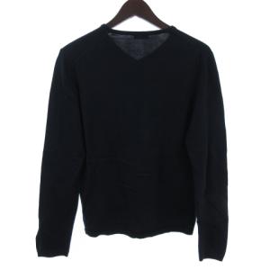 Cruciani ニット セーター 長袖 Vネック コットン 紺 ネイビー 44 S位