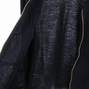 COMME des GARCONS HOMME AD2016 カーディガン ジップアップ リブ ニット パッチワーク ネイビー 紺 S