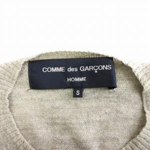 COMME des GARCONS HOMME AD2011 セーター ニット バイカラー アルパカ リネン グレー ベージュ S