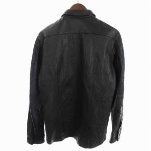 TOMORROWLAND シャツ ジャケット 長袖 シープスキン レザー 羊革 ブラック 黒 M SM1