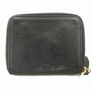 IL BISONTE 二つ折り財布 ウォレット 小銭入れ レザー 黒 ブラック SM1