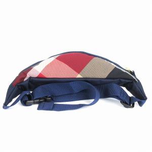 BLUE LABEL CRESTBRIDGE 美品 ボディバッグ ショルダー チェック ジップ開閉 紺 ネイビー マルチカラー 鞄 SM1