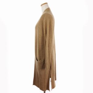 POLO RALPH LAUREN ロングカーディガン ガウン ニット ウール カシミヤ混 リブ編み ベージュ XS 155